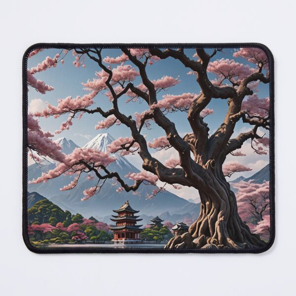 Item preview, A beautiful ancient sakura tree in front of a lake designed and sold by KING TK.
