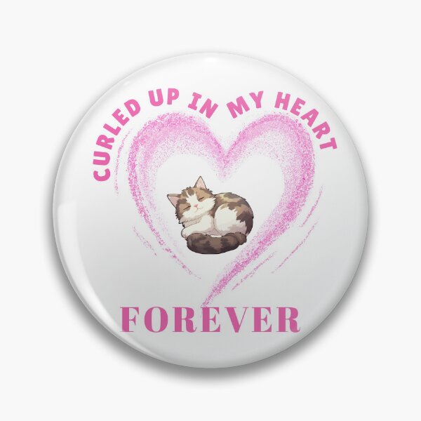 Item preview, Cat Lovers Curled Up In My Heart Forever Pet Loss Grief  designed and sold by StudioTina.