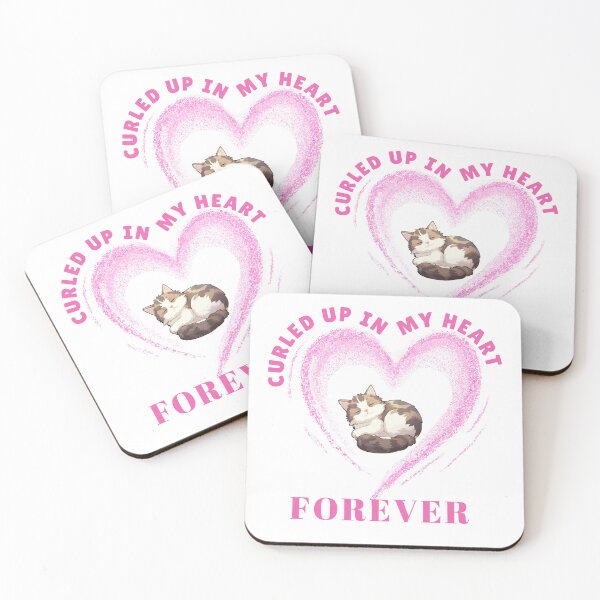 Item preview, Cat Lovers Curled Up In My Heart Forever Pet Loss Grief  designed and sold by StudioTina.
