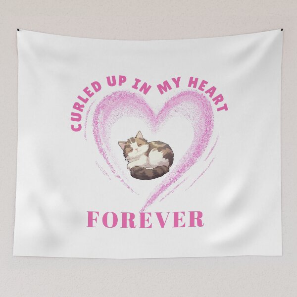 Item preview, Cat Lovers Curled Up In My Heart Forever Pet Loss Grief  designed and sold by StudioTina.