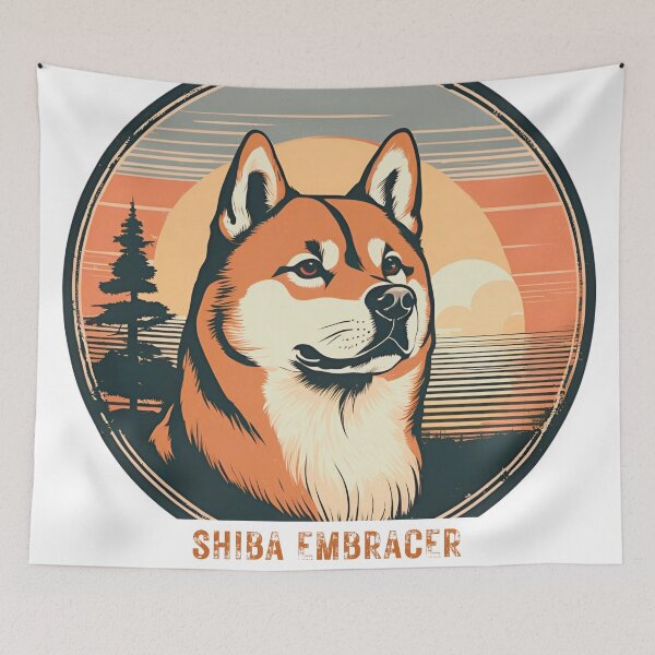 Item preview, Sunset Chaser Shiba Inu Embracer  designed and sold by SerenesStudio.