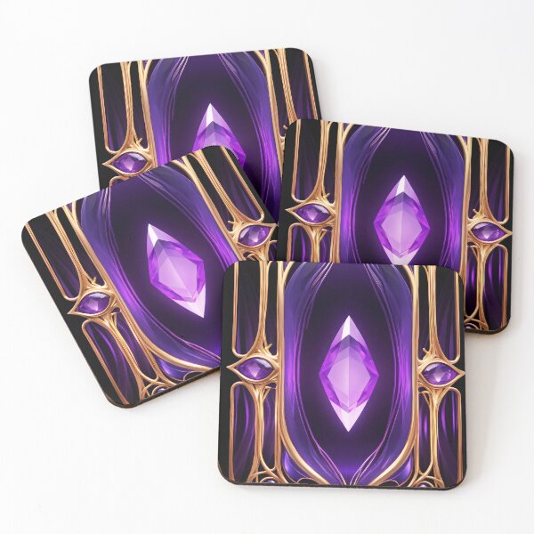 Item preview, Luxurious purple and gold wallpaper, amethyst gem designed and sold by ChaosEdits.