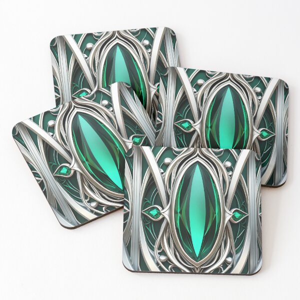 Item preview, Luxurious emerald and silver wallpaper designed and sold by ChaosEdits.