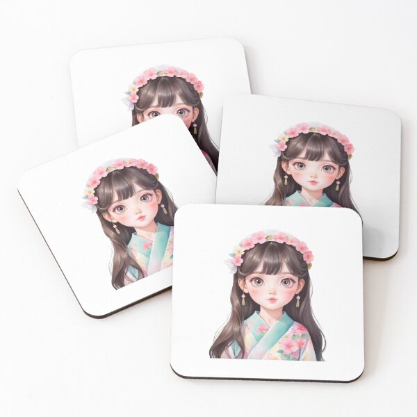 Item preview, Charming Watercolor Anime Girl designed and sold by Victoria Riabov.