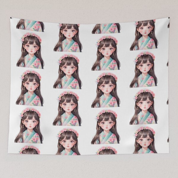 Item preview, Charming Watercolor Anime Girl designed and sold by Victoria Riabov.