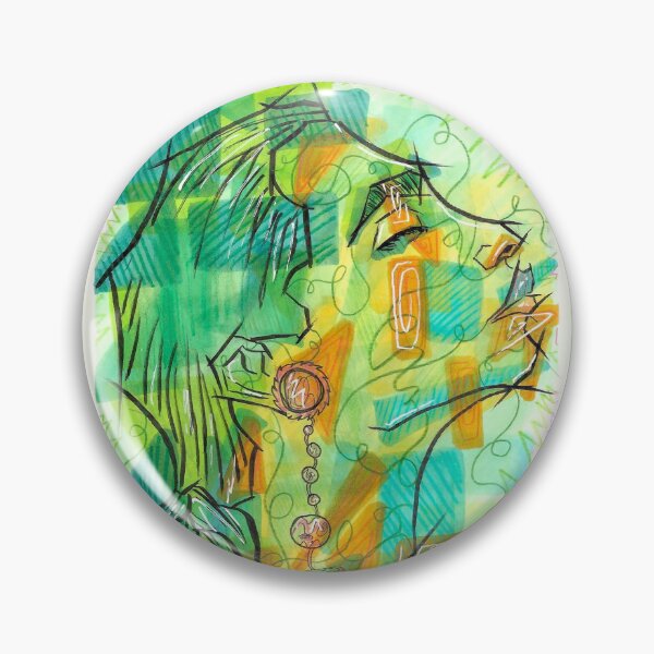 Item preview, Geometric Green and Orange Shapes Girl designed and sold by Harold-Inks.