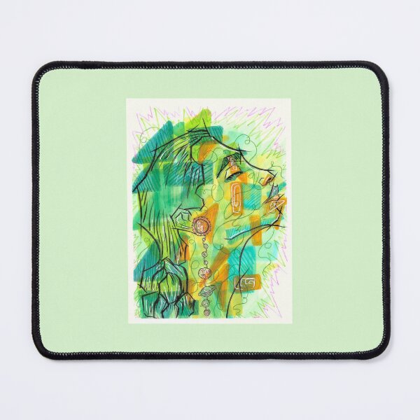 Item preview, Geometric Green and Orange Shapes Girl designed and sold by Harold-Inks.