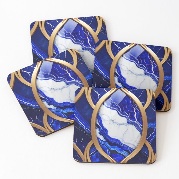 Item preview, Luxurious blue and gold wallpaper, marble and sapphire gem designed and sold by ChaosEdits.