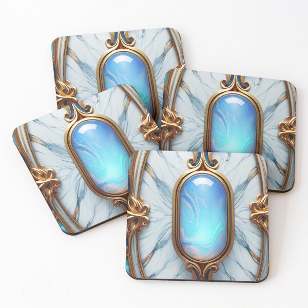 Item preview, Luxurious marble and gold wallpaper, opal gem designed and sold by ChaosEdits.