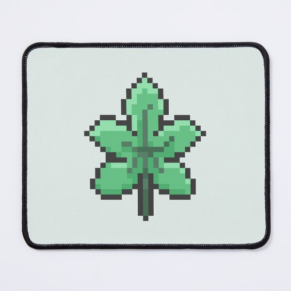 Item preview, green leaf pixel art designed and sold by helixter.