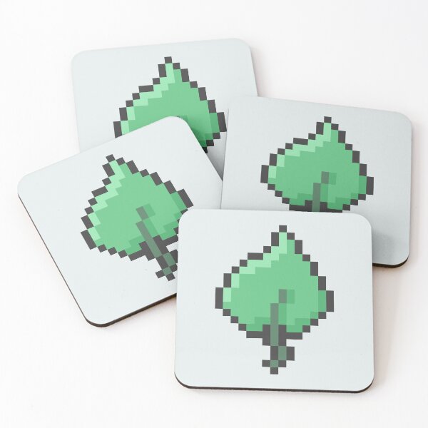 Item preview, green leaf pixel art designed and sold by helixter.