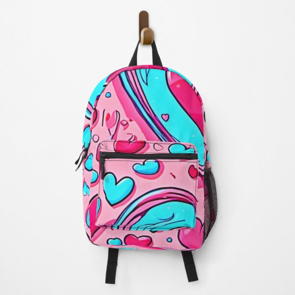 Item preview, Pink Blue Heart Pattern designed and sold by Health And Fitness Posts e-Store.