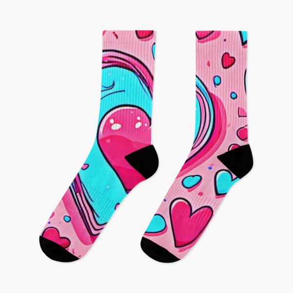 Item preview, Pink Blue Heart Pattern designed and sold by Health And Fitness Posts e-Store.
