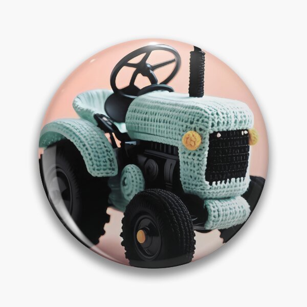 Item preview, Knitted blue farm tractor  designed and sold by Studio Quirk.