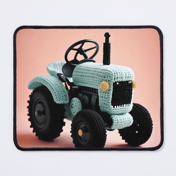 Item preview, Knitted blue farm tractor designed and sold by Studio Quirk.