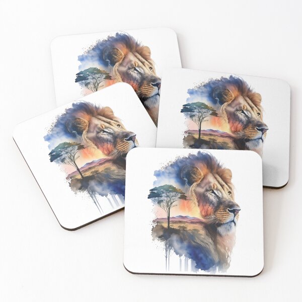 Item preview, Watercolor African Savanna Lion designed and sold by heartlocked.