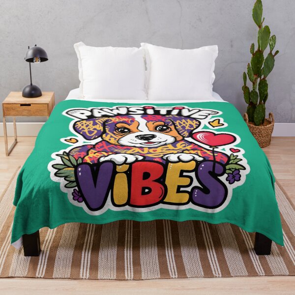 Item preview, Pawsitive Vibes Cute Puppy Dog Graffiti Style Quote designed and sold by TheArtOfPat.