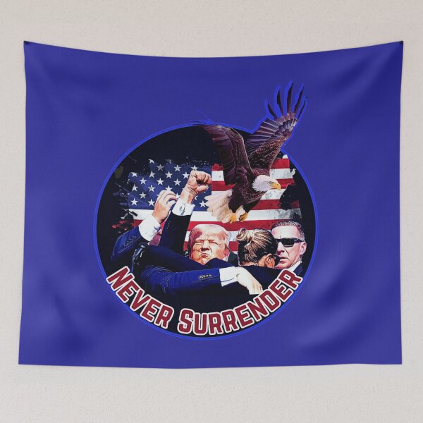 Item preview, Never Surrender (Trump) designed and sold by Tripp Art Studio.