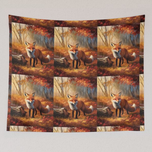 Artikelvorschau, Fuchs-Porträt. Herbstsaison, Herbstfuchs, Vintage-Fuchs, Fuchs-Malerei, Camille Pissarro-Stil entworfen und verkauft von FoxVibes.