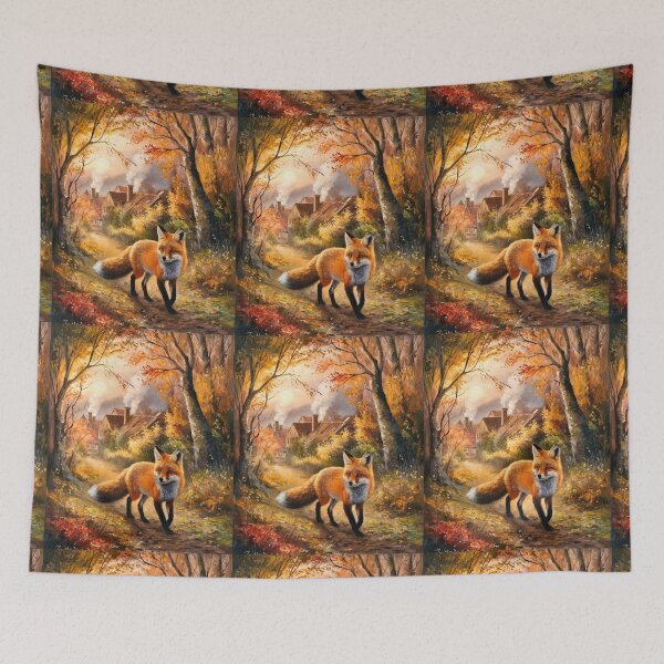 Artikelvorschau, Fuchs-Porträt. Herbstsaison, Herbstfuchs, Vintage-Fuchs, Fuchs-Malerei, Camille Pissarro-Stil entworfen und verkauft von FoxVibes.