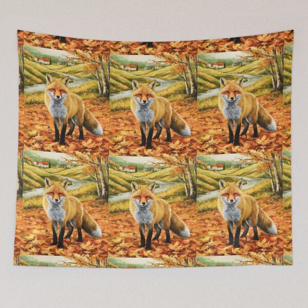 Artikelvorschau, Fuchs-Porträt. Herbstsaison, Herbstfuchs, Vintage-Fuchs, Fuchs-Malerei, Camille Pissarro-Stil entworfen und verkauft von FoxVibes.