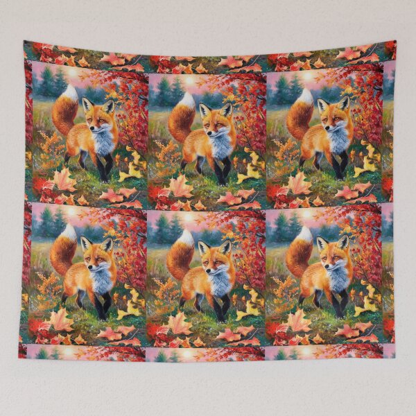 Artikelvorschau, Fuchs-Porträt. Herbstsaison, Herbstfuchs, Vintage-Fuchs, Fuchs-Malerei, Camille Pissarro-Stil entworfen und verkauft von FoxVibes.
