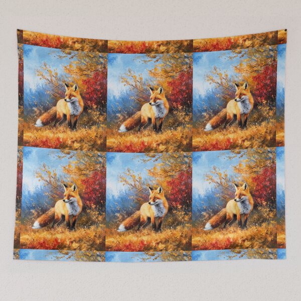 Artikelvorschau, Fuchs-Porträt. Herbstsaison, Herbstfuchs, Vintage-Fuchs, Fuchs-Malerei, Camille Pissarro-Stil entworfen und verkauft von FoxVibes.