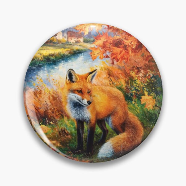 Artikelvorschau, Fuchs-Porträt. Herbstsaison, Herbstfuchs, Vintage-Fuchs, Fuchs-Malerei, Camille Pissarro-Stil entworfen und verkauft von FoxVibes.