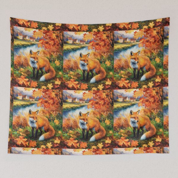 Artikelvorschau, Fuchs-Porträt. Herbstsaison, Herbstfuchs, Vintage-Fuchs, Fuchs-Malerei, Camille Pissarro-Stil entworfen und verkauft von FoxVibes.