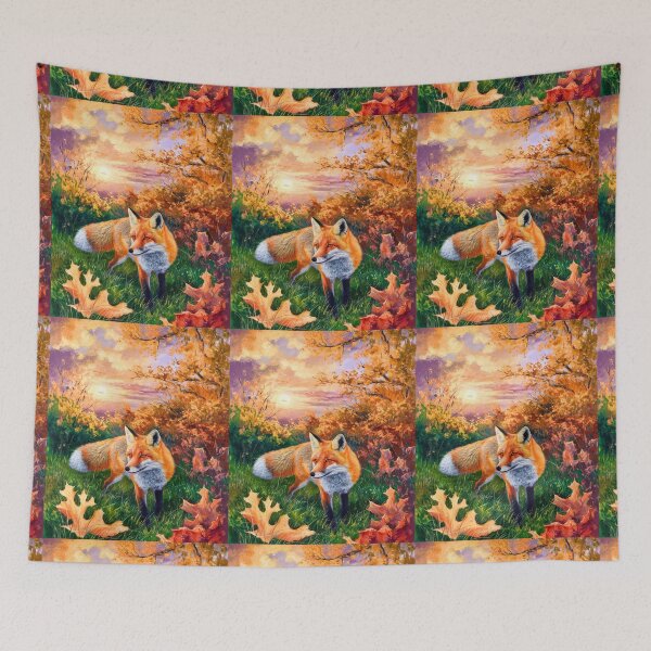 Artikelvorschau, Fuchs-Porträt. Herbstsaison, Herbstfuchs, Vintage-Fuchs, Fuchs-Malerei, Camille Pissarro-Stil entworfen und verkauft von FoxVibes.