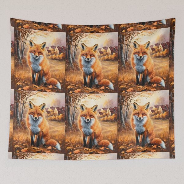Artikelvorschau, Fuchs-Porträt. Herbstsaison, Herbstfuchs, Vintage-Fuchs, Fuchs-Malerei, Camille Pissarro-Stil entworfen und verkauft von FoxVibes.