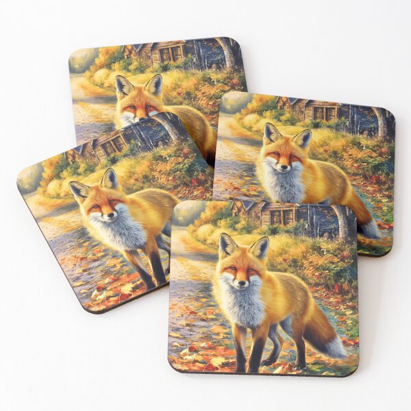 Artikelvorschau, Fuchs-Porträt. Herbstsaison, Herbstfuchs, Vintage-Fuchs, Fuchs-Malerei, Camille Pissarro-Stil entworfen und verkauft von FoxVibes.