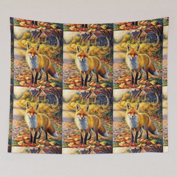Artikelvorschau, Fuchs-Porträt. Herbstsaison, Herbstfuchs, Vintage-Fuchs, Fuchs-Malerei, Camille Pissarro-Stil entworfen und verkauft von FoxVibes.