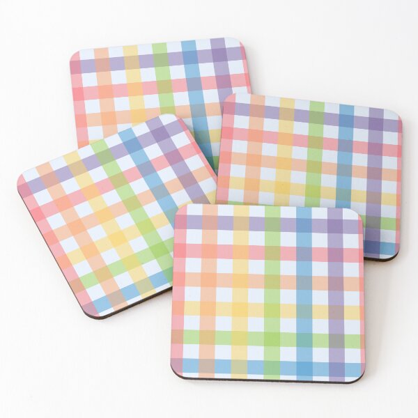 Item preview, classic pastel retro rainbow gingham  designed and sold by wordznart.