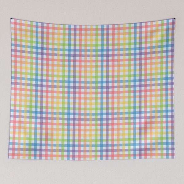 Item preview, classic pastel retro rainbow gingham  designed and sold by wordznart.
