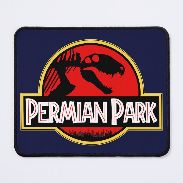 Item preview, Permian Park Prehistoric Jurassic Movie Reference Spoof Logo Apparel Design  designed and sold by Axolotl Apparel.