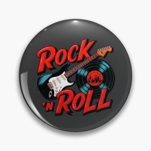 Item preview, Rock 'n Roll Lover Vinyl Record And Electric Guitar Logo designed and sold by TheArtOfPat.