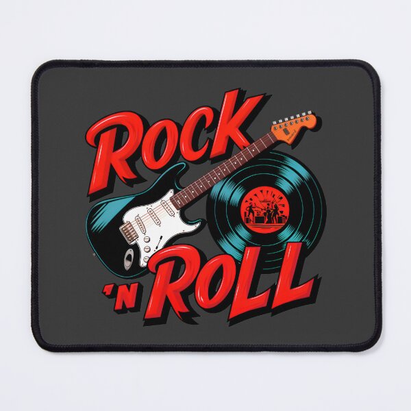 Item preview, Rock 'n Roll Lover Vinyl Record And Electric Guitar Logo designed and sold by TheArtOfPat.