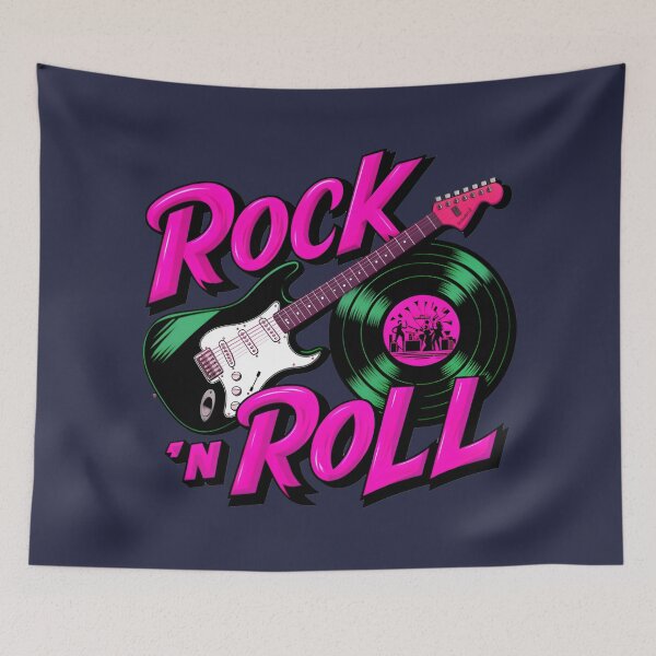 Item preview, Rock 'n Roll Lover Vinyl Record And Electric Guitar Logo designed and sold by TheArtOfPat.
