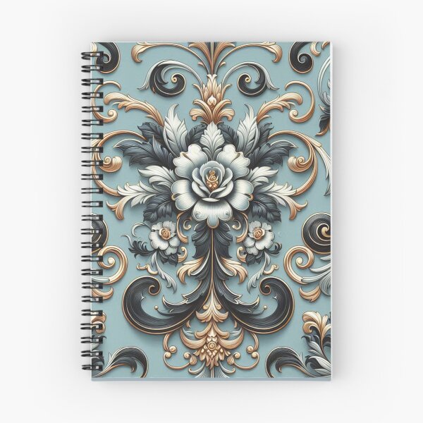 Item preview, Matte Sky Blue & Black Rococo With Roses designed and sold by DesignsByPrnces.