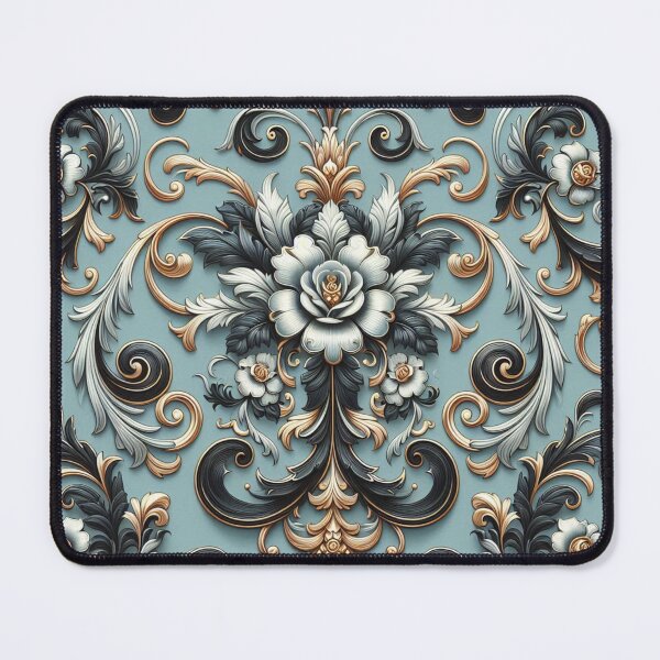 Item preview, Matte Sky Blue & Black Rococo With Roses designed and sold by DesignsByPrnces.