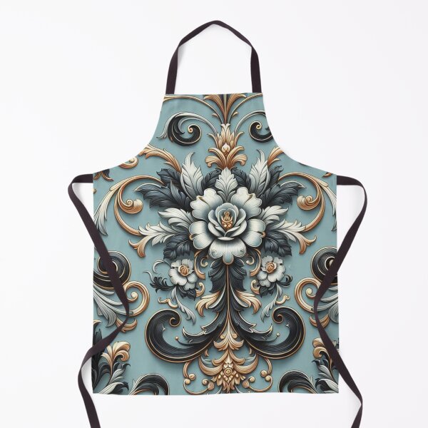 Item preview, Matte Sky Blue & Black Rococo With Roses designed and sold by DesignsByPrnces.
