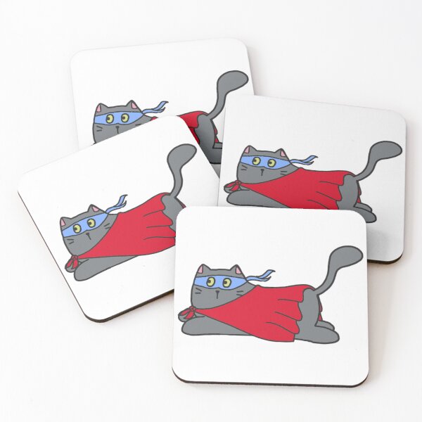 Item preview, Grey cartoon superhero cat designed and sold by Timbonator.
