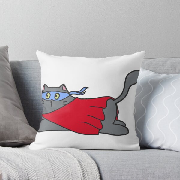 Item preview, Grey cartoon superhero cat designed and sold by Timbonator.