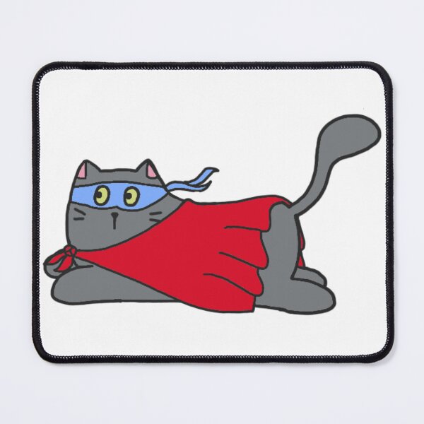 Item preview, Grey cartoon superhero cat designed and sold by Timbonator.