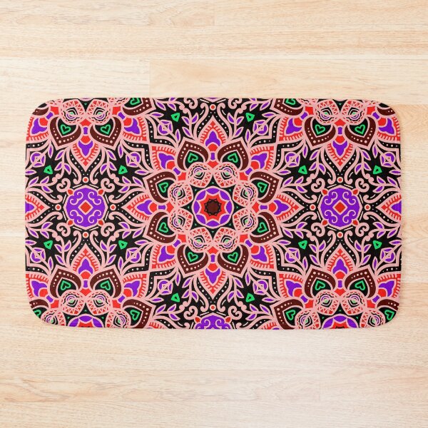 Item preview, Mexican Tile Pattern In Pink, Purple And Black designed and sold by DEC02.