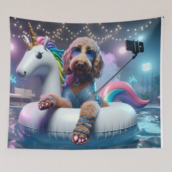 Item preview, Copy of Labradoodle Social Media Celeb Taking Selfies designed and sold by TheDogOnIt.