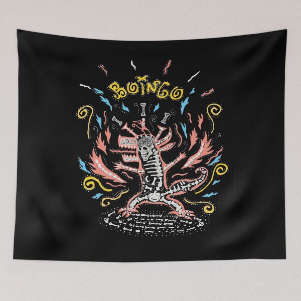 Item preview, Oingo Boingo flaming skeleton designed and sold by thisfadingdream.