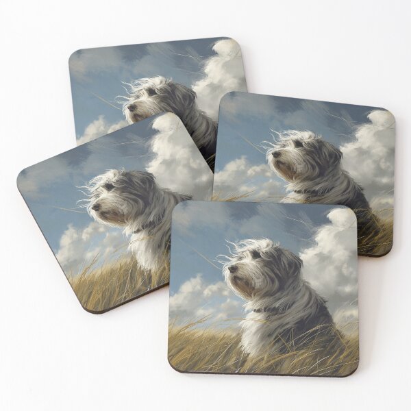 Item preview, Old English Sheepdog on a Windy Day designed and sold by Samuelsboro.