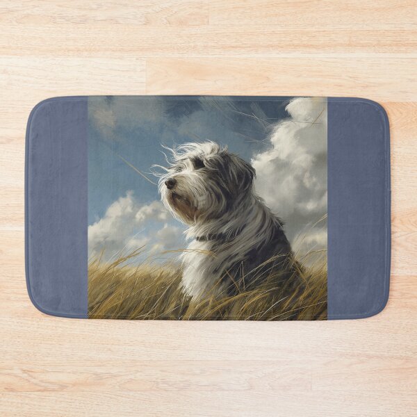 Item preview, Old English Sheepdog on a Windy Day designed and sold by Samuelsboro.